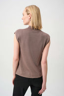Sleeveless Jumper - Mink/gold
