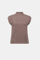 Sleeveless Jumper - Mink/gold