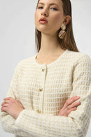 Sequined Knit Cardigan - Winter White/gold