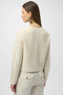 Sequined Knit Cardigan - Winter White/gold