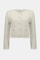 Sequined Knit Cardigan - Winter White/gold