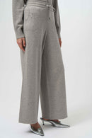 Knit Wide Leg Trousers - Grey Melange