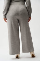Knit Wide Leg Trousers - Grey Melange