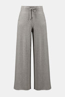Knit Wide Leg Trousers - Grey Melange