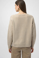 Knit Pullover with Sequin - Oyster