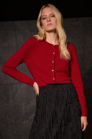 Cashmere Cardigan - Deep Cherry