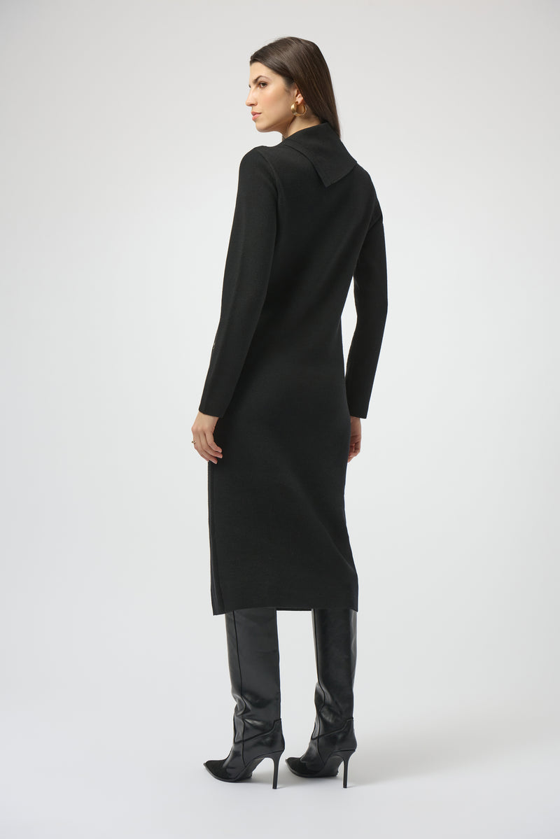 Sweater Knit Sheath Dress - Black