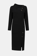 Sweater Knit Sheath Dress - Black