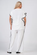 Top with trim - White