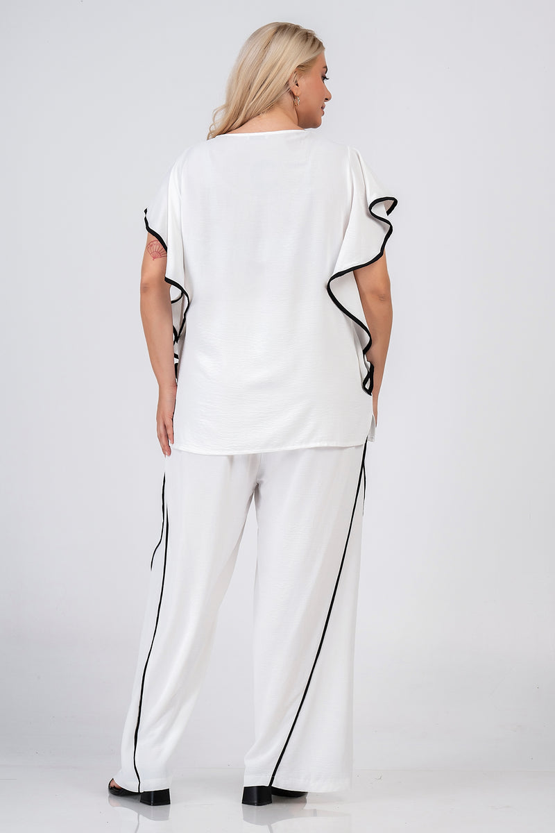 Top with trim - White