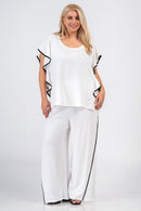 Top with trim - White