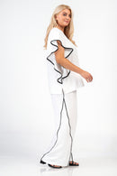 Top with trim - White