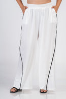 Trouser with side trim - White
