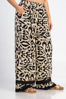 Trousers - Beige/black