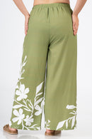 Print Trousers- Olive