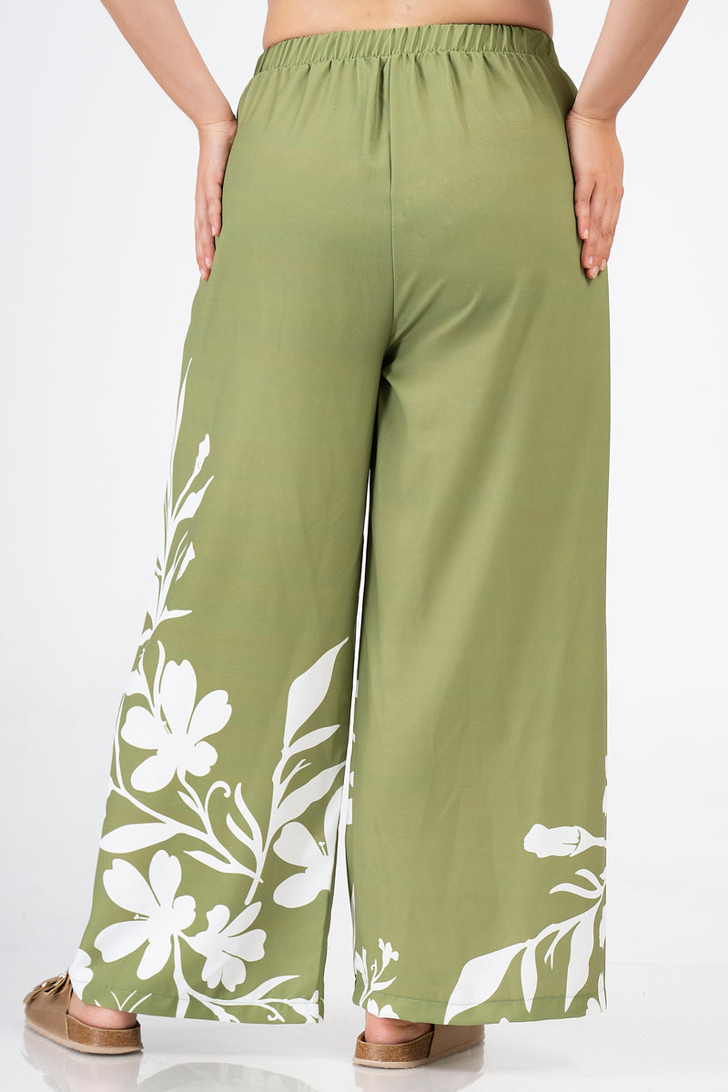 Print Trousers- Olive