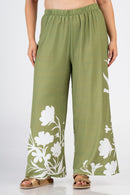 Print Trousers- Olive