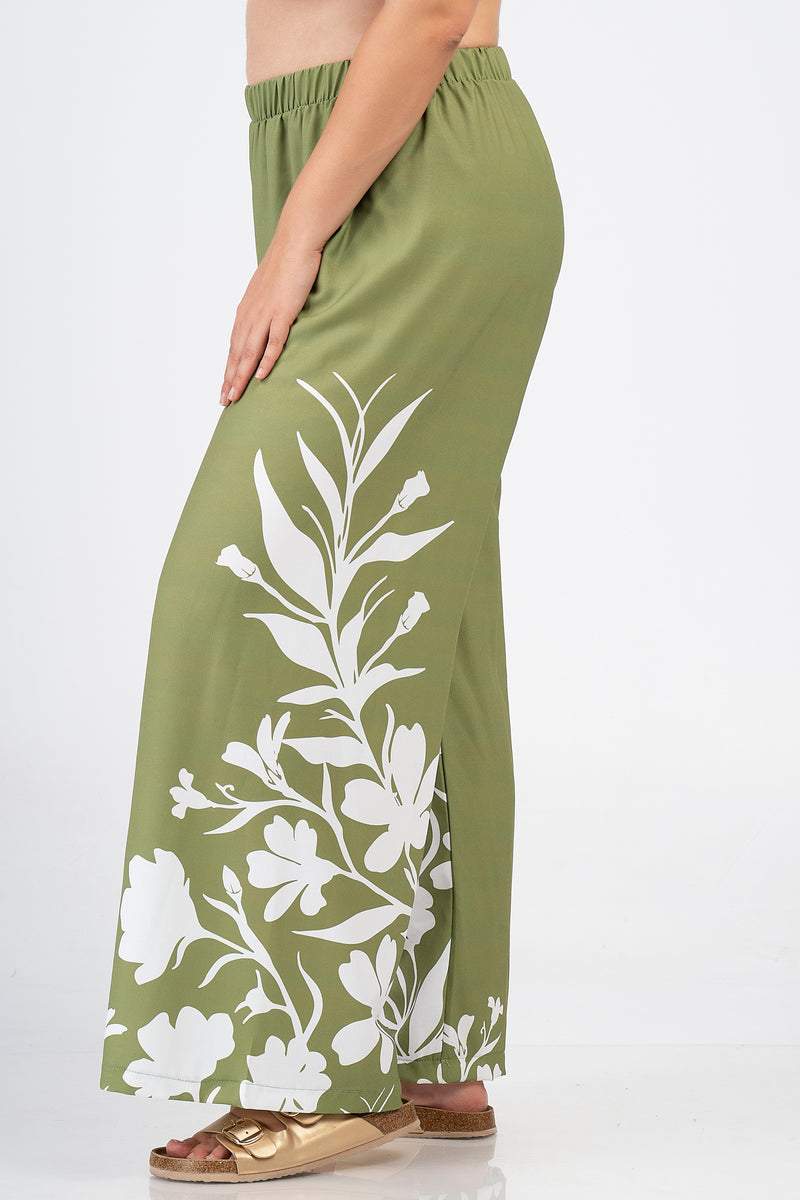 Print Trousers- Olive