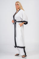 Coat with trim - White