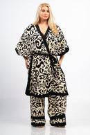 Kimono - Beige/black