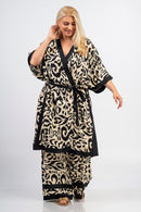 Kimono - Beige/black