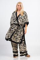 Kimono - Beige/black