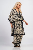 Kimono - Beige/black