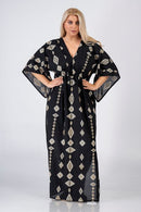 Black/gold Greek Dress - Black
