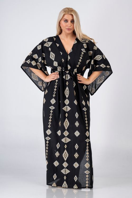 Black/gold Greek Dress - Black