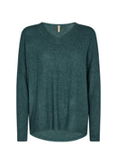 Biara 90 V Neck Jumper - Shady Green Melange
