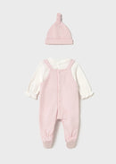 Long Bodysuit w Hat - Baby Rose