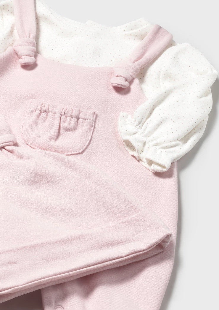 Long Bodysuit w Hat - Baby Rose