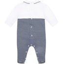 Stripe All In One, Teddy & Hat - Navy