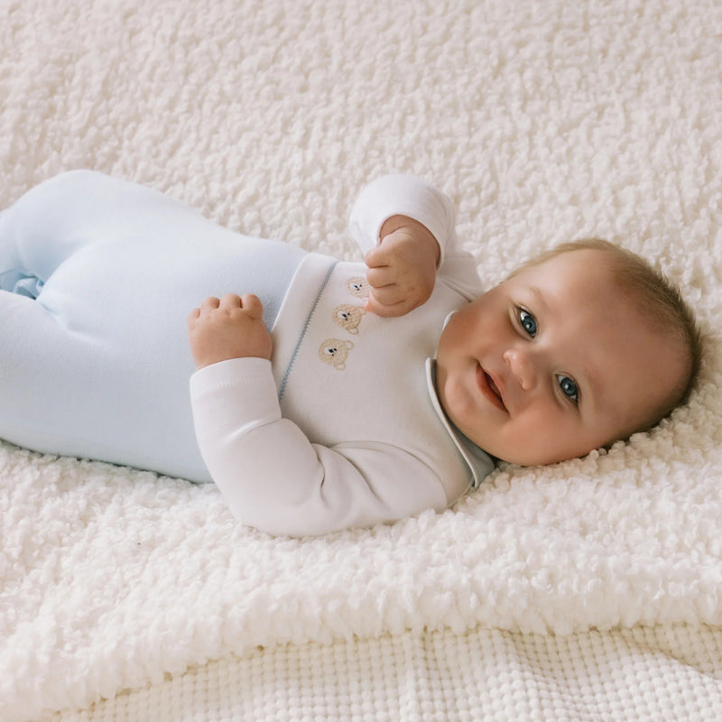 All In One Teddy Head & Hat - Pale Blue