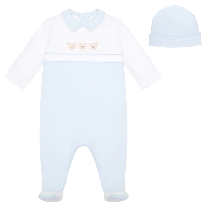 All In One Teddy Head & Hat - Pale Blue