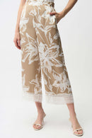 Floral Culotte Trouser - Beige & Vanilla