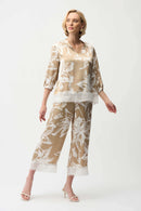 Floral Culotte Trouser - Beige & Vanilla