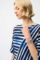 Stripe Print Dress - Blue/vanilla