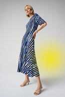 Stripe Print Dress - Blue/vanilla