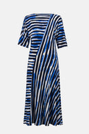 Stripe Print Dress - Blue/vanilla