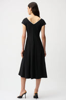 Colour Block Sash Dress - Black/moonstone
