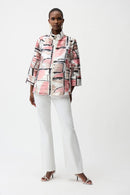 Abstract Print Boxy Jacket - Vanilla Multi