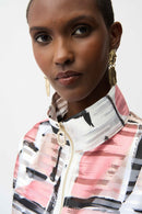 Abstract Print Boxy Jacket - Vanilla Multi
