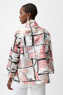 Abstract Print Boxy Jacket - Vanilla Multi