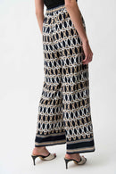 Geometric Print Wide Trouser - Midnight Blue/multi
