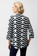 Geometric Jacquard Jacket - Off white/navy