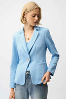 Bouclé Fitted Blazer - Sky Blue