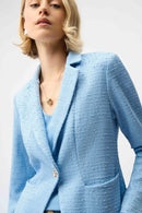 Bouclé Fitted Blazer - Sky Blue