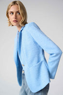 Bouclé Fitted Blazer - Sky Blue