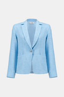 Bouclé Fitted Blazer - Sky Blue